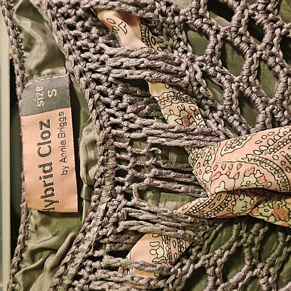 Vintage Hybrid Cloz unique grey knit skirt with pink paisley tie fully lined - Picture 3 of 5